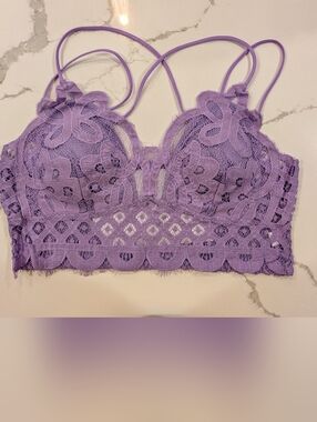 Zenana PLUS 1X 2X Size Lace Bralette -  Lavender